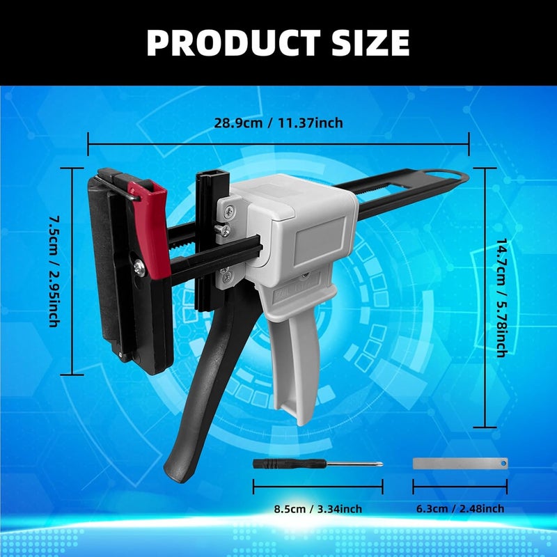 DLBEEM Toothpaste Tube Glue Gun Tube Squeezing Machine, 704 Silicone Manual Glue Gun Universal Extruder, Labor Saving Injection Glue Gun for Aluminum Tube Glue - Image 2